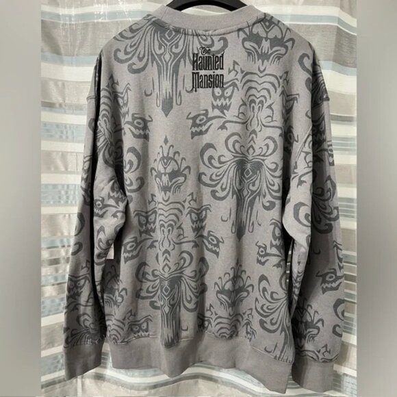 Disney Parks Haunted Mansion Wallpaper Pullover Sweatshirt Size Med - Picture 3 of 6
